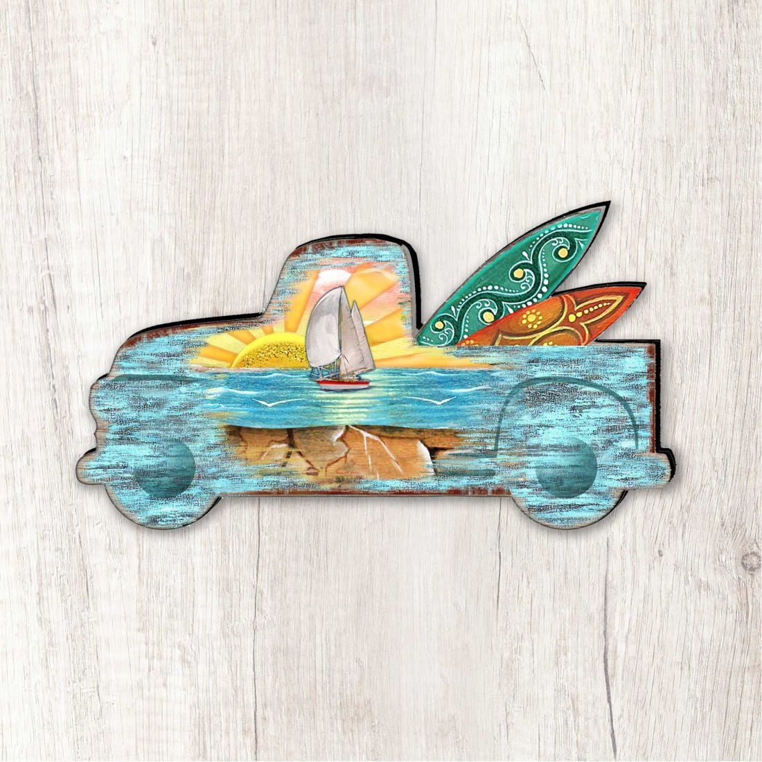 Surfer Truck Coastal Outdoor Decor Large Ornament by G. DeBrekht - Coastal Holiday Decor - 8198554M