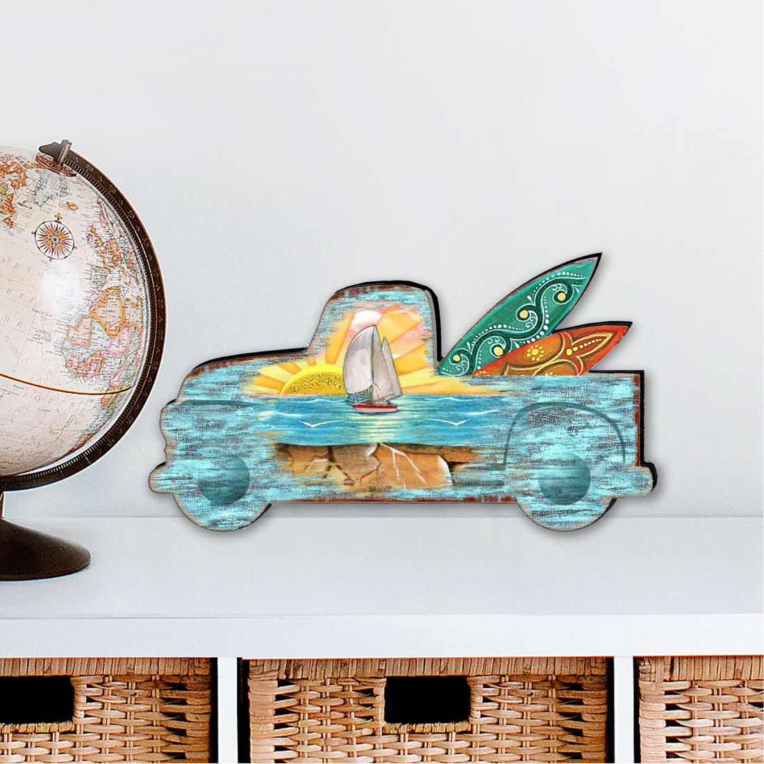 Surfer Truck Coastal Outdoor Decor Large Ornament by G. DeBrekht - Coastal Holiday Decor - 8198554M